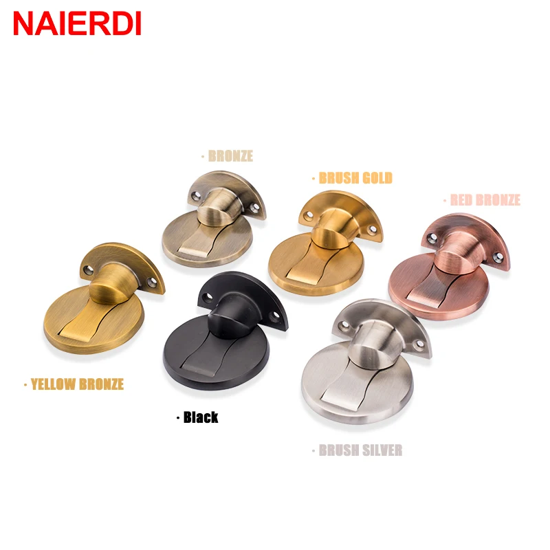 NAIERDI Magnetic Door Stopper 304 Stainless Steel Magnet Door Stops Holder Hidden Catch Floor Doorstop Toilet Furniture Hardware