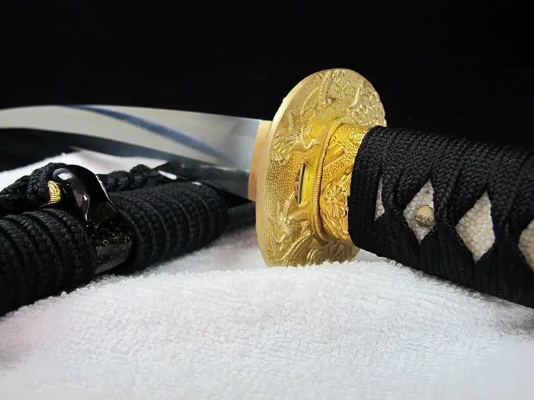 Битва готов японский меч медь Цуба Катана ГЛИНА ЗАКАЛЕННОЕ Хамон полный TANG BLAD|sword