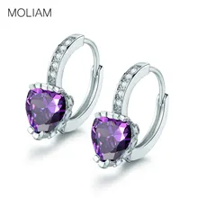 MOLIAM высокого класса серьги-кольца для женщин серебристый цвет ААА кубического циркония серьги с кристаллом ювелирные изделия Рождественский подарок MLE022
