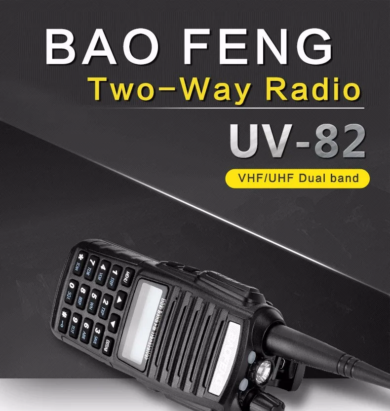 Рация BaoFeng UV-82 двухдиапазонный 136-174/400-520 MHz FM Ham двухсторонний радиоприемопередатчик BaoFeng 82 CB радио