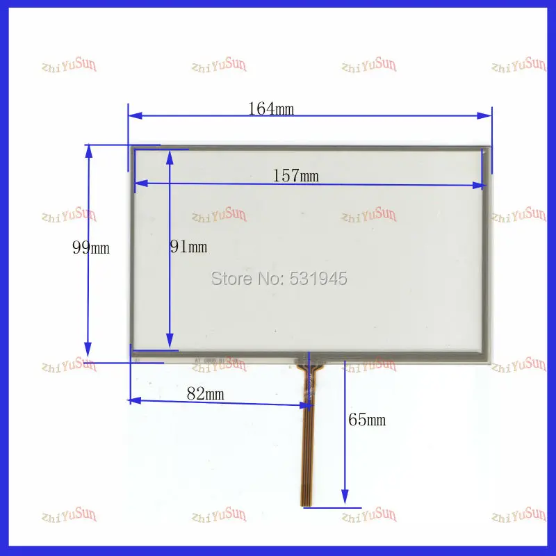 

ZhiYuSun New 7 inch TOUCH Screen panels 164mm*99mm for GPS or commercial use post 164*99 on AT070TN90 /AT070TN92display