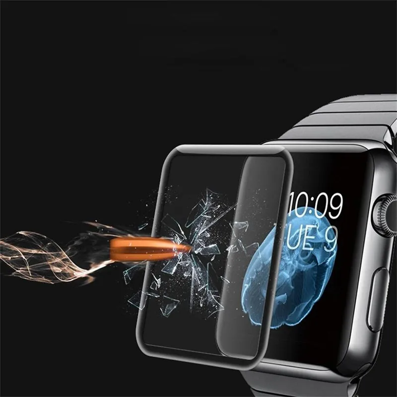 

38/42mmTempered Glass Film For iwatch Protective Film 4D Tempered Film For Apple Watch Screen Protector With packaging