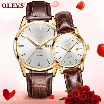 

OLEVS Lovers' watch couples watches women men clock waterproof business quartz Wrist watches top brand luxury fashion watch saat