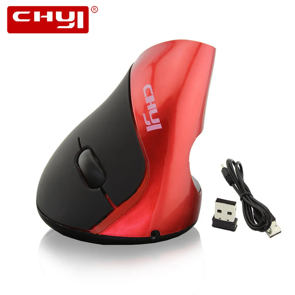 

CHYI Ergonomic Vertical Wireless Mouse Rechargeable 1600 DPI USB Optical Gaming Mice Wrist Rest Computer Mause With Mouse Pad