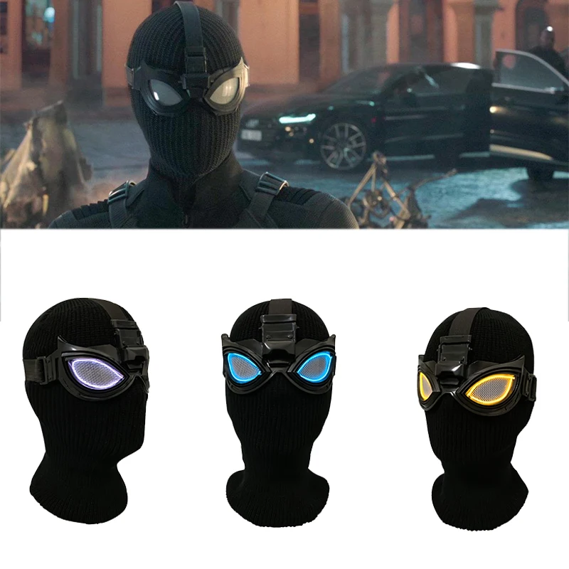 

Spider Man Far From Home Peter Parker LED Cosplay Mask Costume Accessories Spiderman Superhero Night monkey Masks