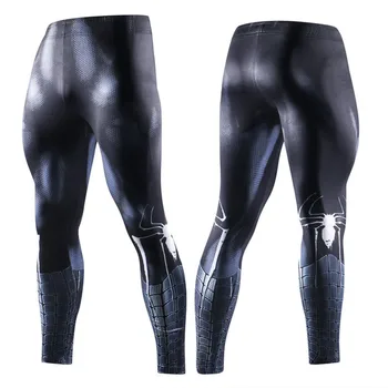 

Spider man costume adult fitness leggings supe gyms compression pants skinny trousers men cosplay jegging streetwear