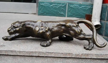 

WBY---407+++Rare Bronze Sculpture Statue Panther Leopard Jaguar Cat