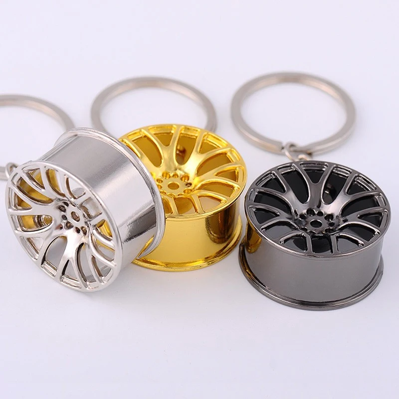 

Luxury Metal Creative Keychain Wheel Rim Model Key Chain Car Personality Keyring Wheel Hub Key Chains Key Rings