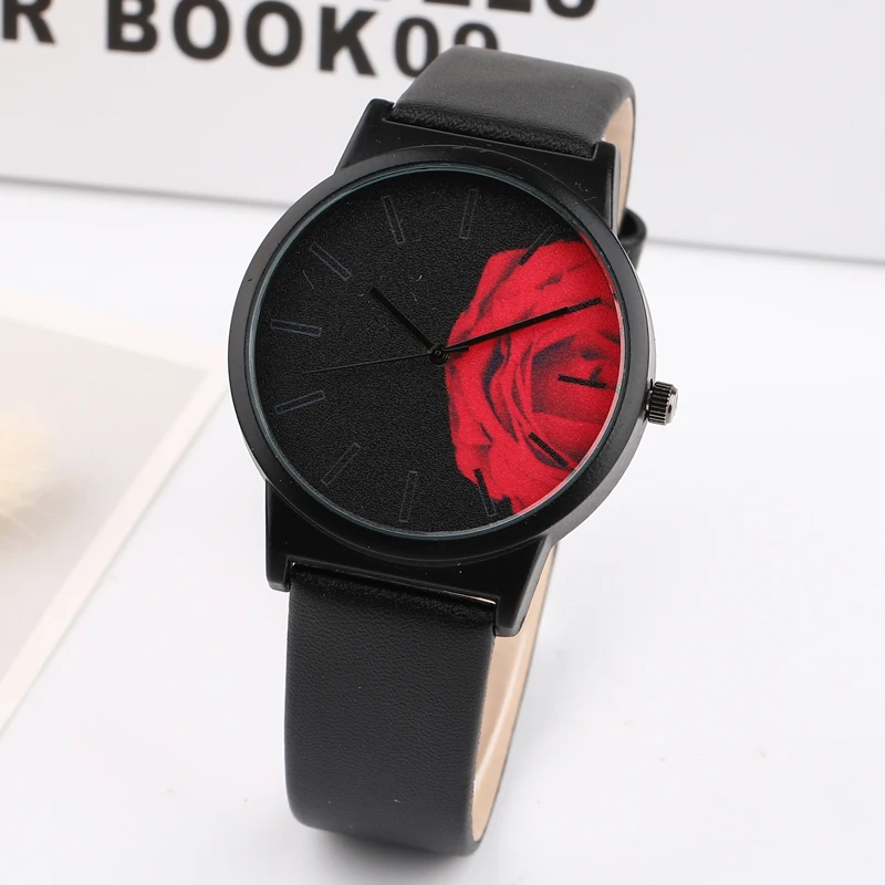 

2019 New Simple Women's Wristwatches Luxury Popular Flowers design Large Dial Ladies Bracelet Quartz Clock Fashion Wrist Watch