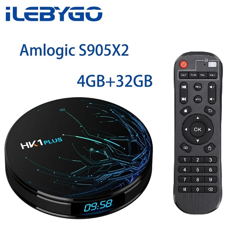 ТВ приставка HK1 PLUS Smart Android 8 1 4 ГБ 64 Amlogic S905X2 LPDDR4 4K HD 2 4G/5 ГГц Wi Fi 100 м Гб 32 медиаплеер BT