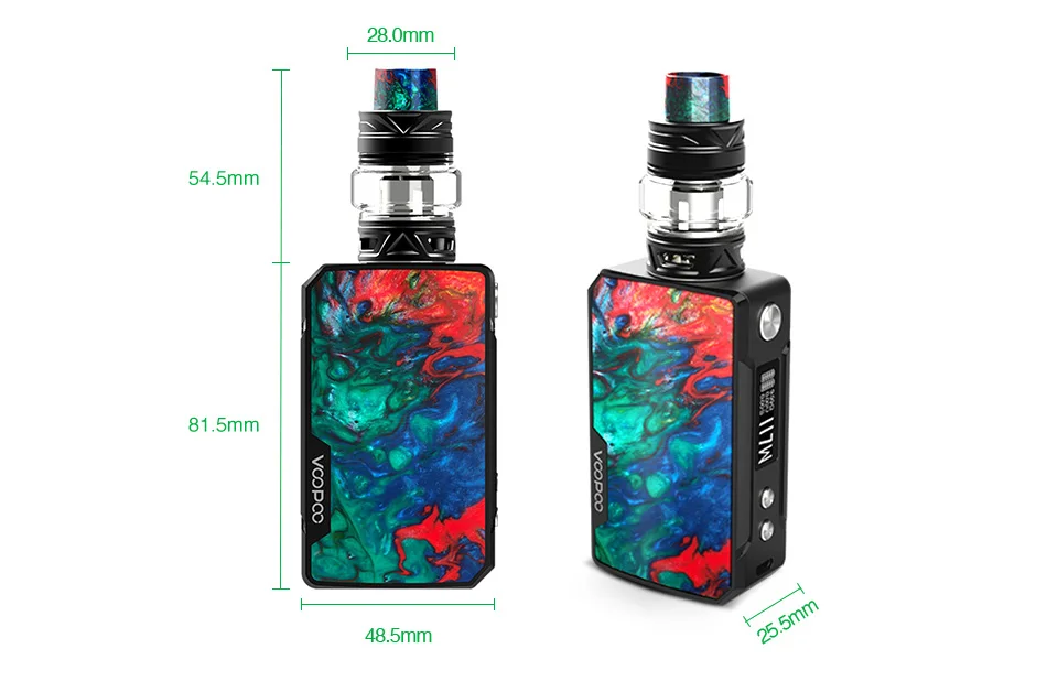 VOOPOO Drag Mini 117 Вт термоконтроль вэйпинга комплект с батареей Mod 4400 мАч VOOPOO Drag Mini MOD& UFORCE T2 бак 5 мл электронная сигарета комплект vs Shogun/Drag 2