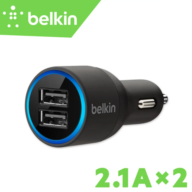 Belkin Original Universal Mobile Phone Two Ports USB Car Charger 2.1A*2 for iPhone XS Max XR 8 7 6s iPad with Package F8J109 | Мобильные