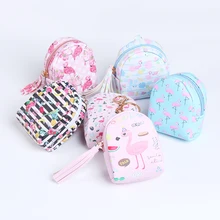 Прекрасный Фламинго молния маленький мини животное печатных бумажник для девочек Дети студентов милый подарок