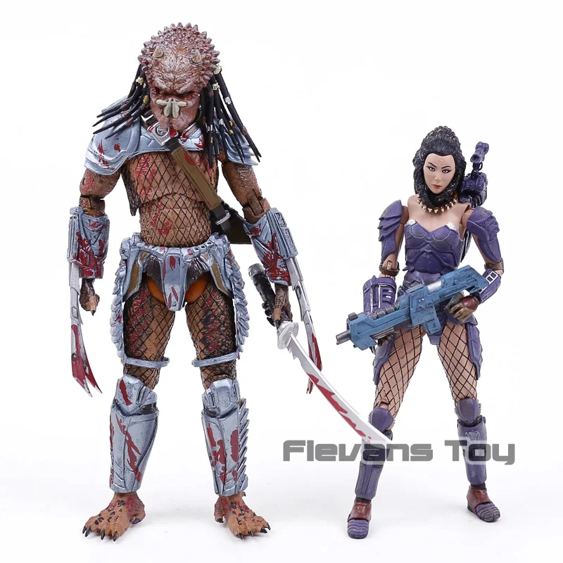 

Alien VS Predator Machiko Noguchi & Hornhead Predator PVC Action Figure Toy Movable Model Figurine 2pcs/set