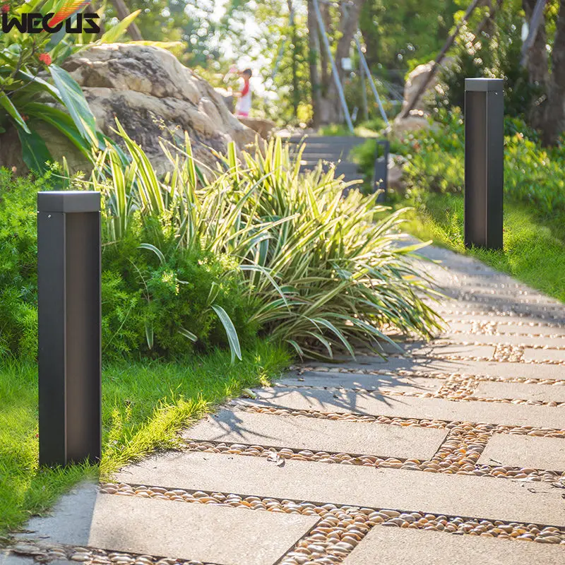 (WECUS) Newest Arrival Outdoor Led Lights COB Led Chip Led Lawn Lamps 10W LED Bollard lights for Garden Yard Square Lighting