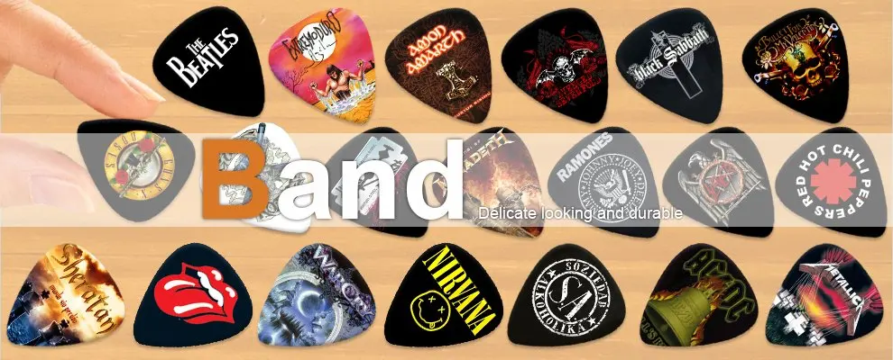 Plectro pua de guitarra de celuloide colorido, acustico bass electrica plectro