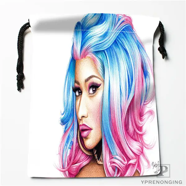 Пользовательские Nicki Minaj мешки Drawstring печати Путешествия хранения мини-сумка Плавание Пеший Туризм игрушки мешок Размеры 18x22 см#180412-11-26 - Цвет: Drawstring Bags