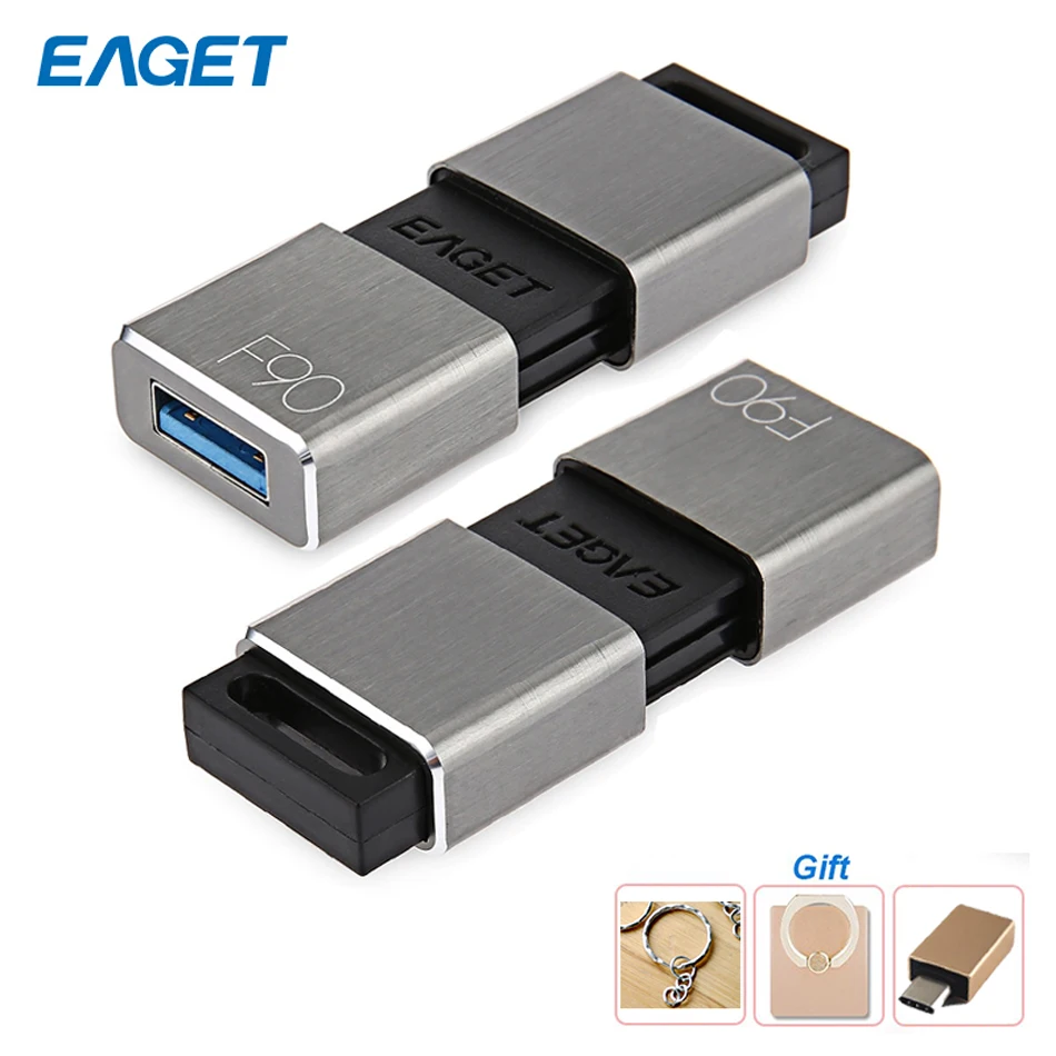 Eaget F90 USB 3,0 U диск памяти устройство хранения 16 ГБ 32 ГБ 64 Гб 128 ГБ 256 ГБ USB 3,0 Высокоскоростная металлическая Флешка для ПК ноутбука телефона