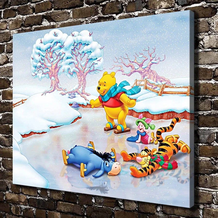 A1016 Winnie The Pooh Kartun Anak Film HD Kanvas Cetak Dekorasi