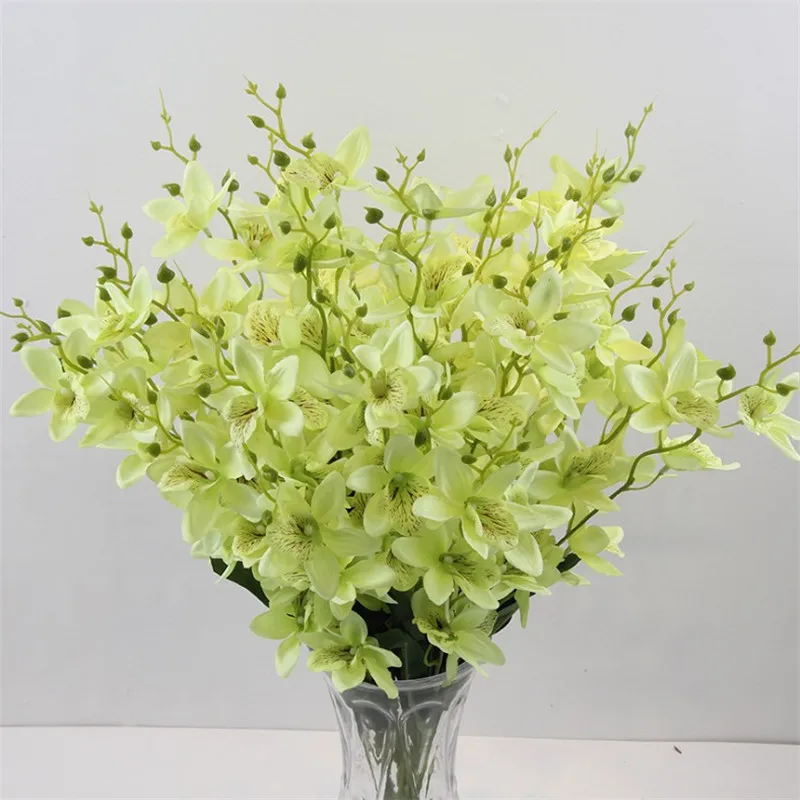 10 шт. поддельные Cattleya(7 стебель/пучок) 23,6" Длина искусственные орхидеи для DIY свадебный букет домашние декоративные искусственные цветы