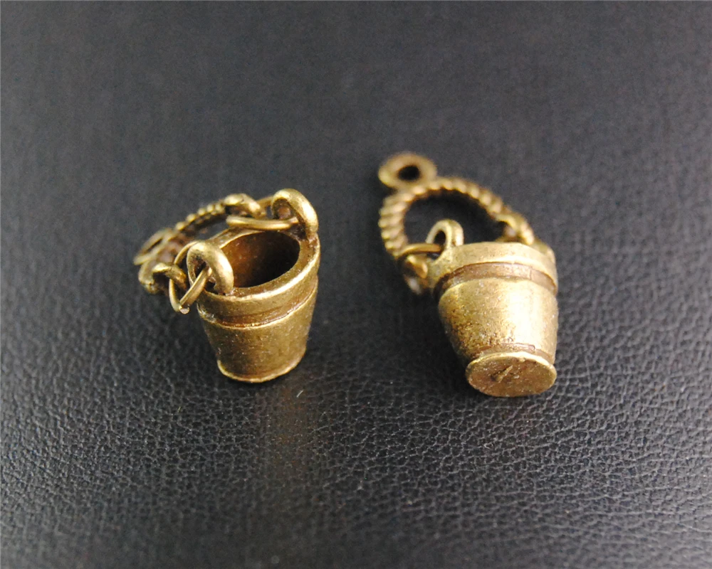 

10pcs Antique Bronze Bucket Charm Fit Bracelets Necklance DIY Metal Jewelry Making 25x11mm A2094