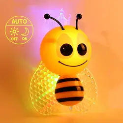 Bee ночник ПИР Красочные Симпатичные насекомых бра с Сенсор аварийного ночника гамма светодиодные украшения детей Спальня свет