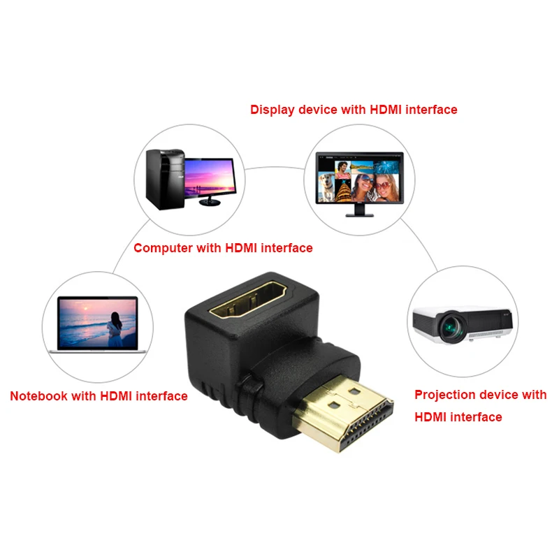 Jckel HDMI Мужской к HDMI Женский Кабель адаптер, преобразователь, удлинитель Угол 90 градусов для 1080P HDTV PC ноутбук HDMI конвертер адаптер
