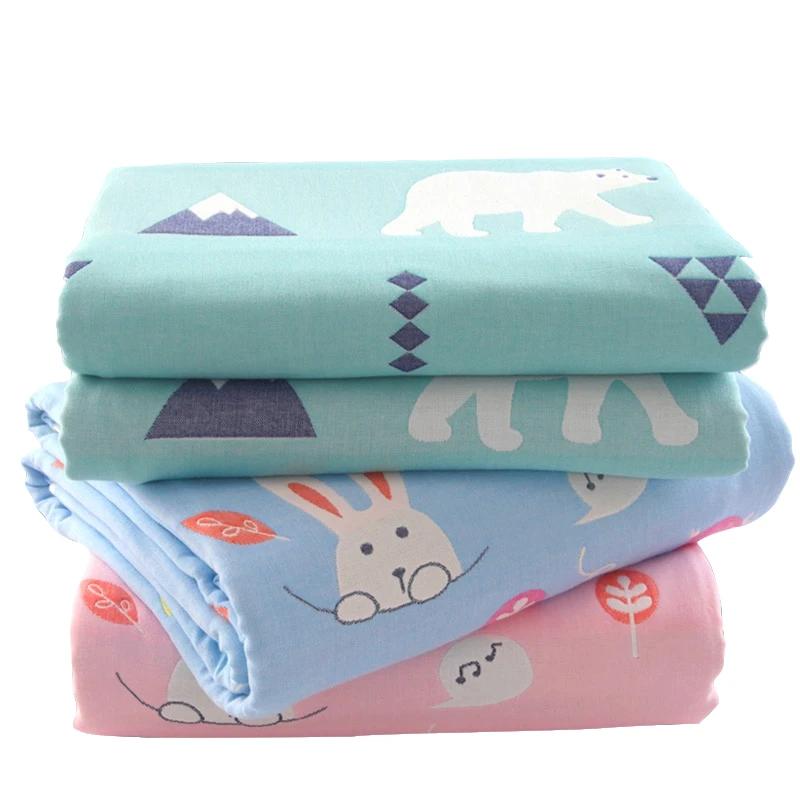 

6 Layers Cotton Gauze Towel Blanket Muslin Summer Cool Quilt Baby Blanket Nap Blanket Air Conditioning Blanket 80X100cm
