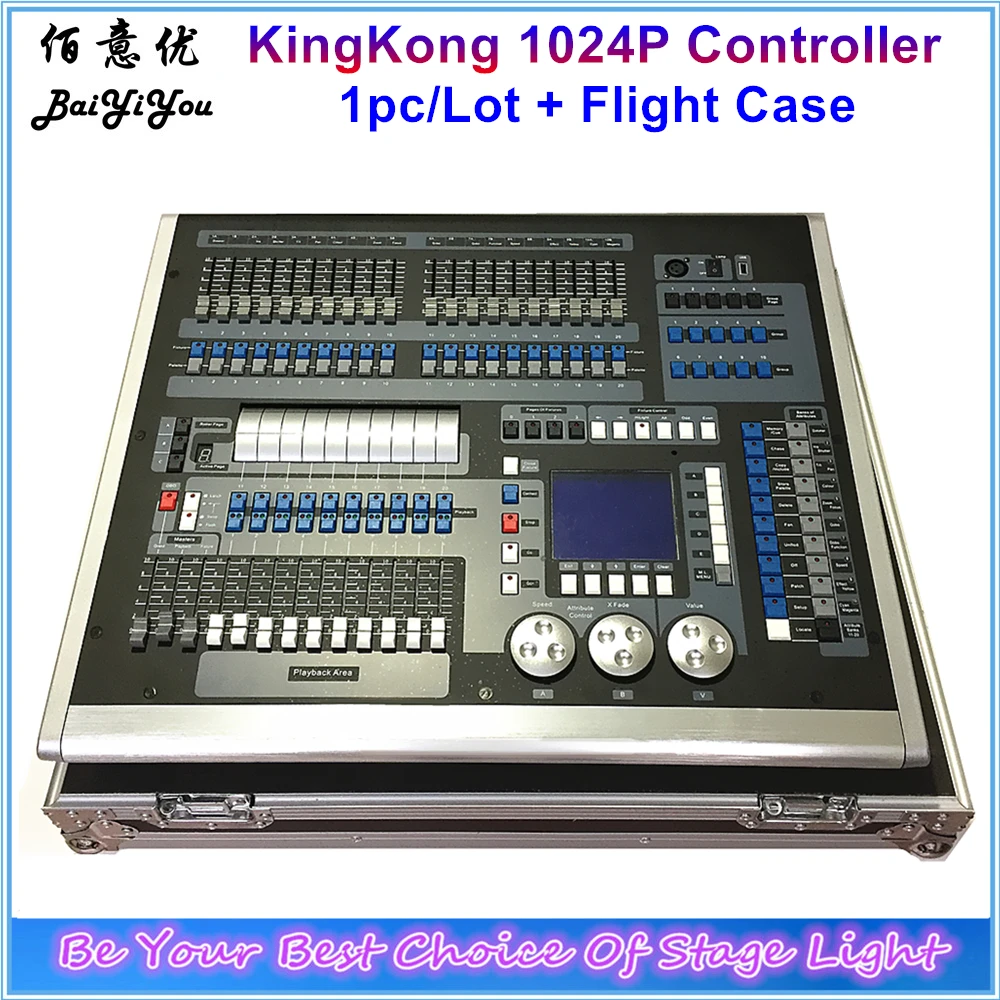 

1pc/Lot DJ KingKong 1024P DMX Light Mixer Console Stage Light DMX512 King Kong 1024 Pro Controller With Flight Case