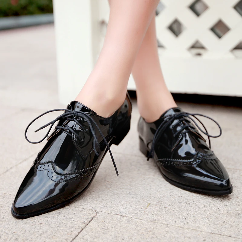 

Women Retro Casual Single Shoes Woman 2019 New Soft Genuine Leather Low Pumps Oxford Shoes British Style Shoes For Ladies