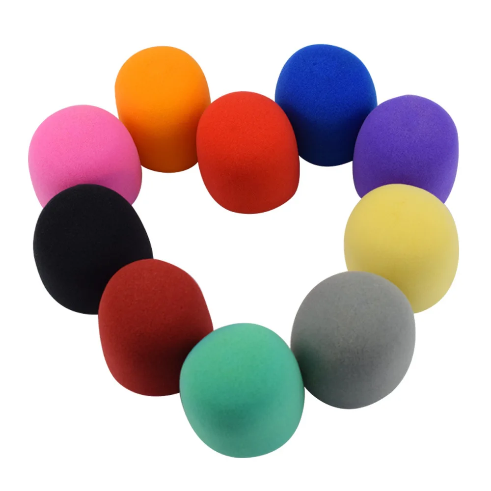 

10 Pcs Microphone Sponge Cover Set Windproof Microphone Accessories Professional Studio WindScreen Protective Grill Shield Cap
