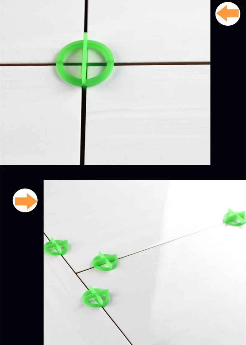 50pcs Removable Tile Leveling System Slit Locator Floor Laying Tile Alignment Leveler Clips Construction Tool 1.5 / 2.0 / 3.0mm