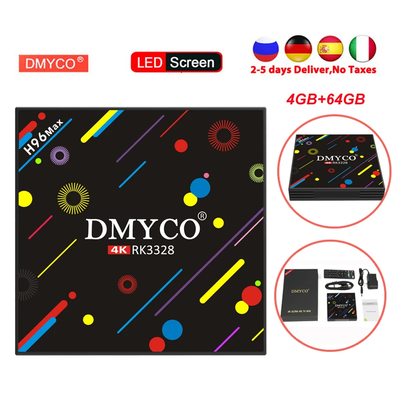 

H96 MAX H2 Android 7.1 smart TV box RK3328 Quad-core 4GB RAM 64 ROM Support H.265 HDR10 USB3.0 WiFi Bluetooth 4.0 Media Player