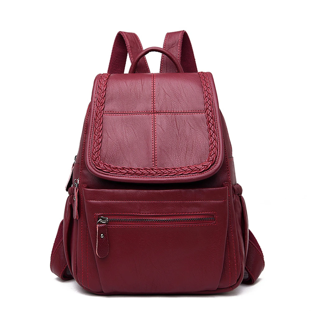 

2019 Casual Women Backpack High Quality Leather Backpacks for Teenage Girls Female School Shoulder Bag Bagpack mochila Sac A Dos