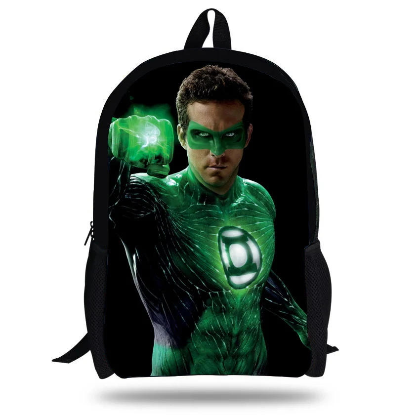

16inch Cool Superhero Backpack For Kids Teenagers Bag For Boys Girls Green Lantern Backpacks For School Children
