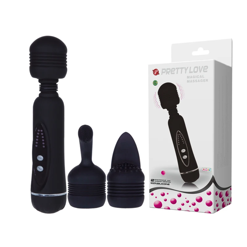 Power Wand Dia 42mmTwo Attachments Magic AV 12 speed Body Massager Silicone Vibrators Control Panel For Woman Clitoral Sex Toys