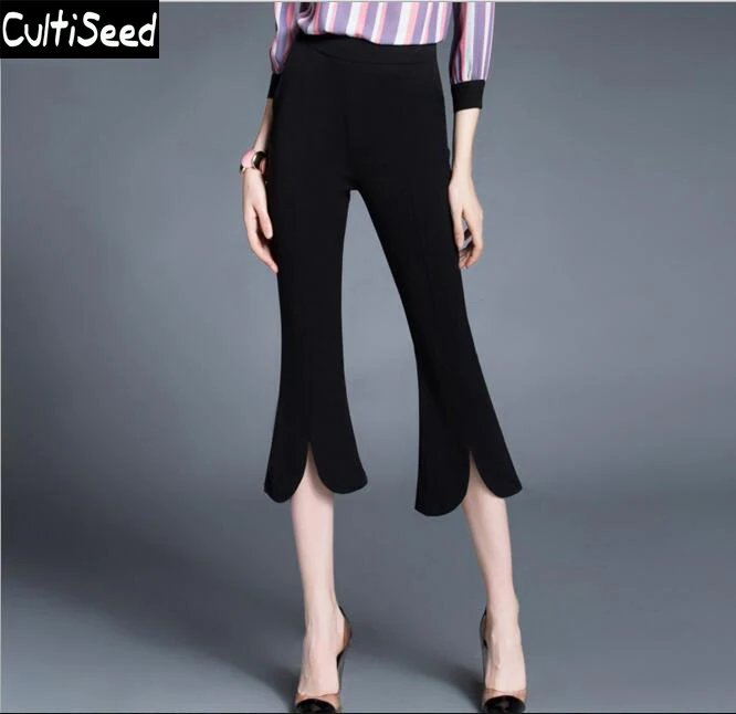Vintage Office Work Stretch Calf Length Slacks Pants Women