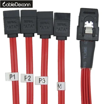 

Mini SAS 36P SFF-8087 to 4 SATA 7 Pin Data Cable 1M Red Cable