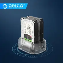 ORICO 3,5/2,5 дюймов 2-Bay прозрачный USB3.0 док-станцию жёсткого диска с офлайн данные автономный с настраиваемым потоком воздуха, клон kayfun Функция для Windows Mac Linux