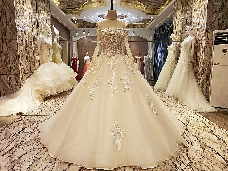 Backlake Robe de mariage 2018 кружевное бальное платье длиной до пола кружевные свадебные
