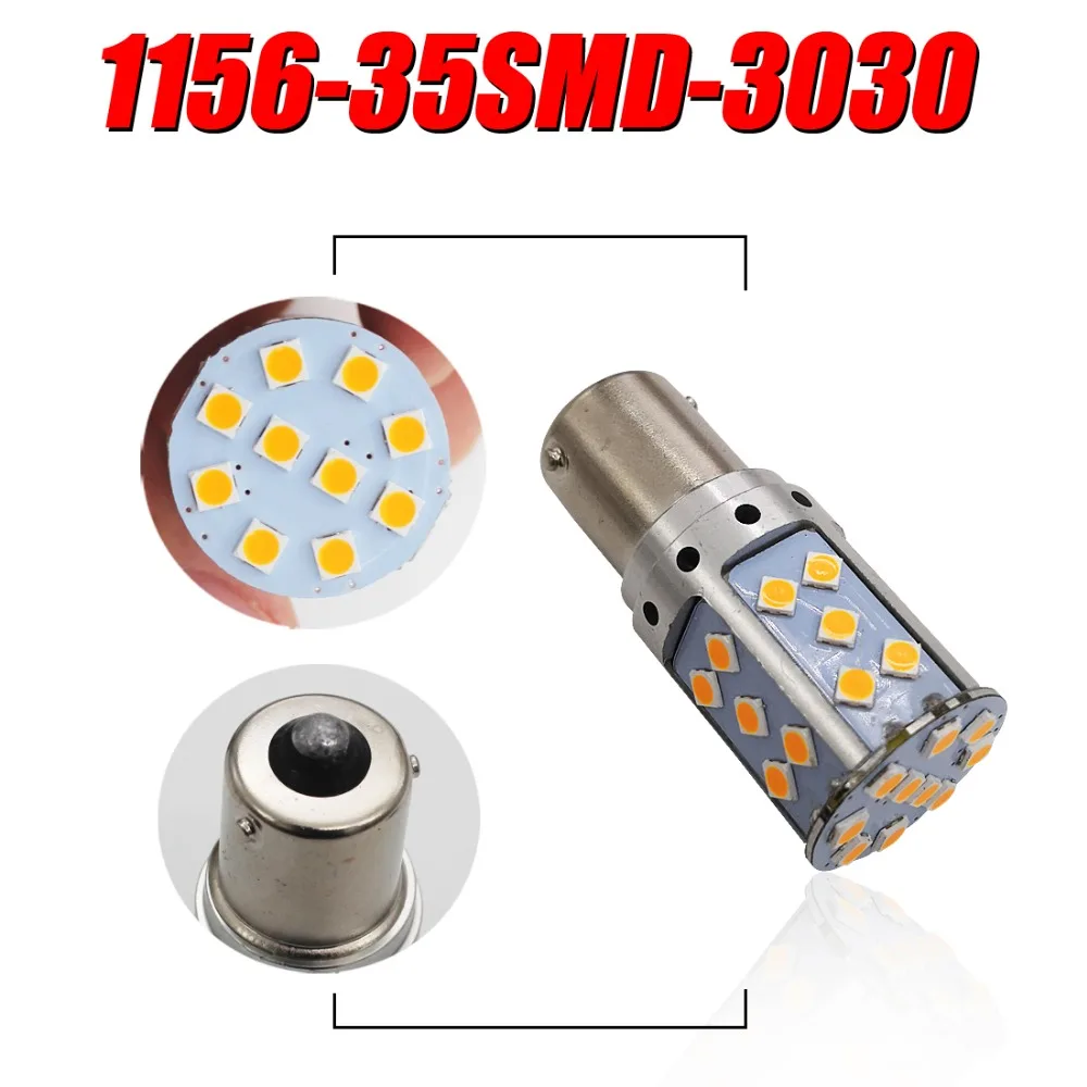 Goede 2 stks Achterlicht 1156 BAU15S PY21W LED Canbus Error Gratis BA15S P21W S25 3030 35SMD 2100lm Auto Reverse Lamp DRL Achter Bollen Amber