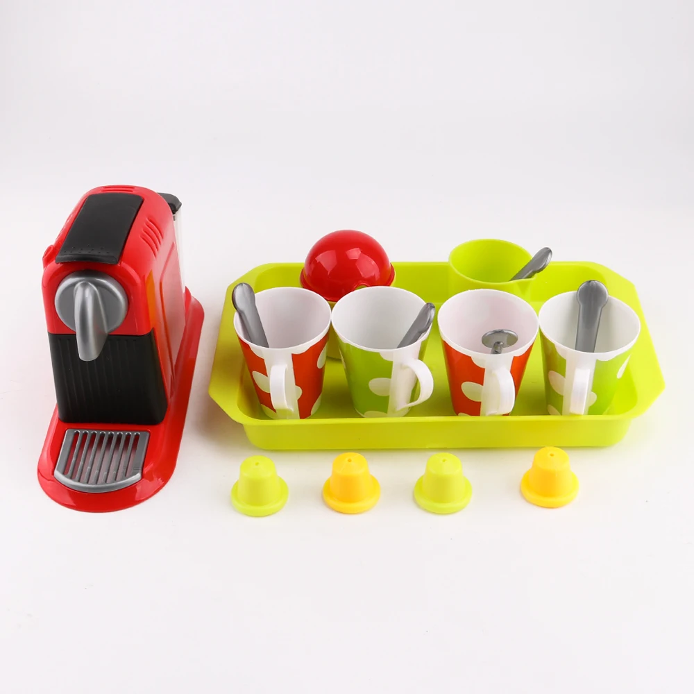 

New 21Pcs Simulation Coffeemaker Pretend Play Toys Educational Kid Kitchen Set Fun Miniature Toys for Children