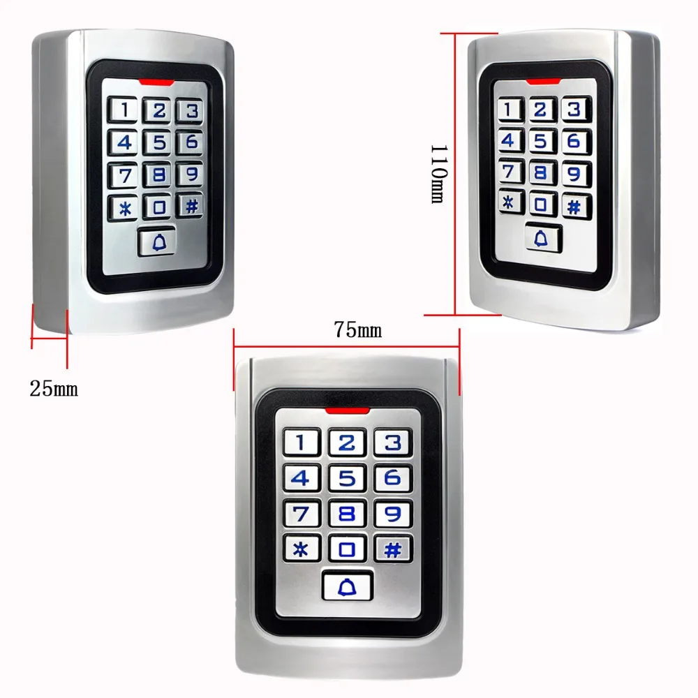IP68 водонепроницаемый контроль доступа металлический корпус Кремниевая клавиатура безопасная входная дверь Считыватель RFID 125 кГц EM карта автономный F1322D