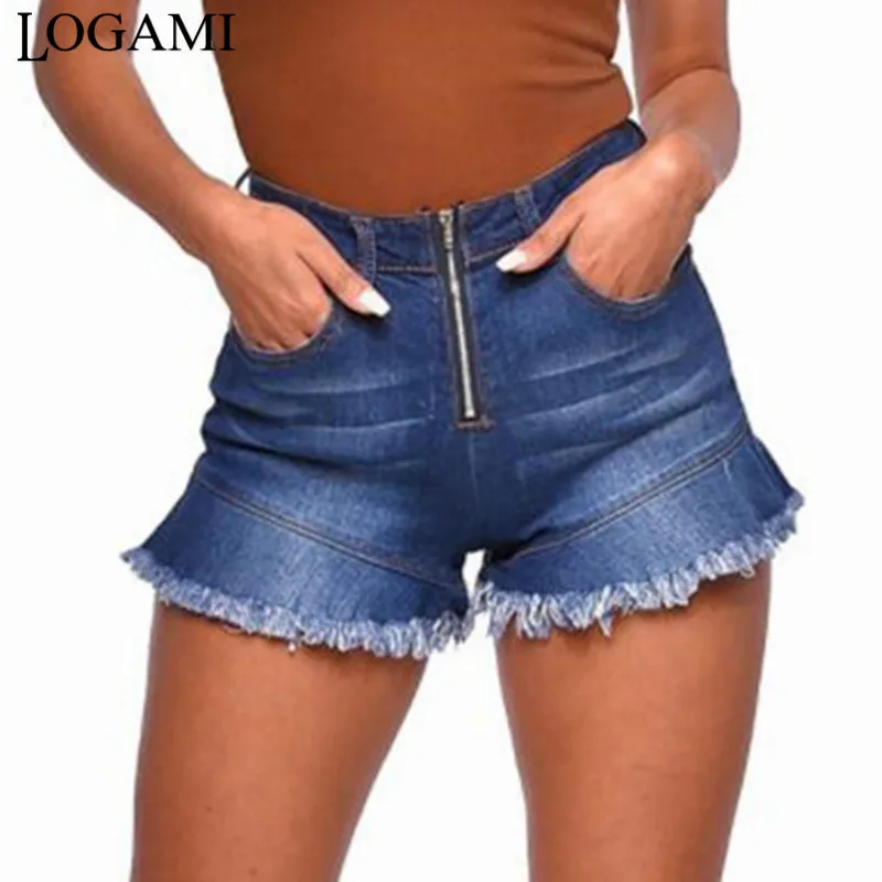 Front Zipper Short Jeans Woman Spring Summer Cotton Shorts Women'S