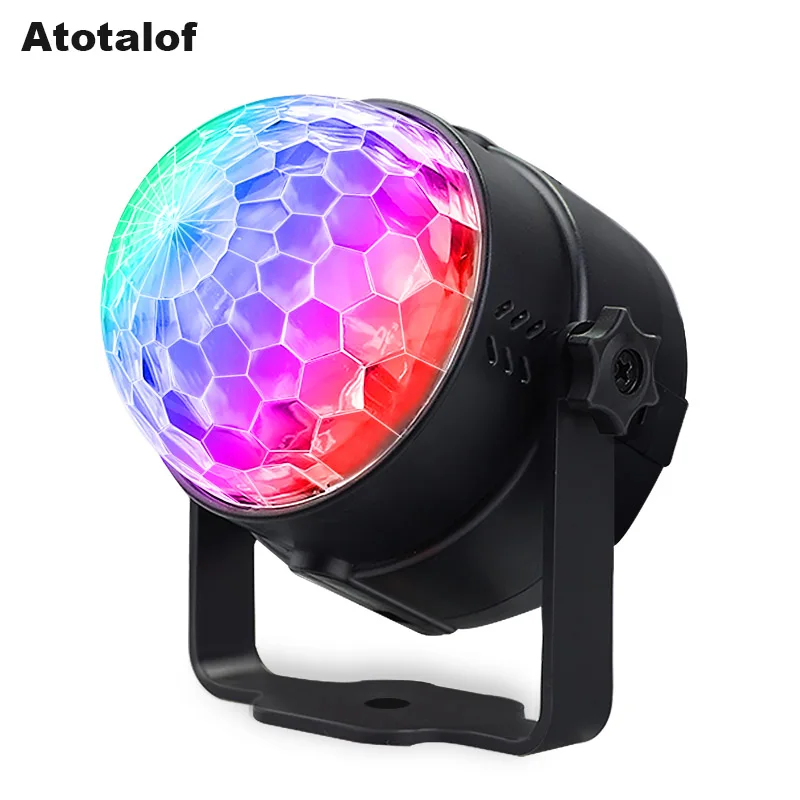

Atotalof LED Mini Crystal Magic Ball 3W Disco Ball Stage Lamp USB Plug Stage Light Dj Disco Club With Remote Control 5V Colorful