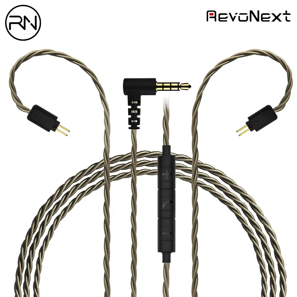 Baratos Cable de Audio de RevoNext 2 Pin 0,78mm HiFi desmontable de Cable de Audio de 3,5mm de auriculares Cable para QT2 QT2S QT3 QT3S RX8 RX8S QT5