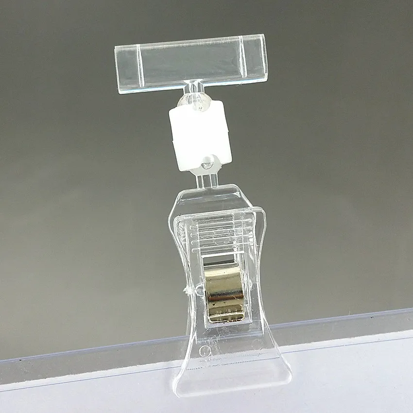 Clear H64mm POP Merchandise Plastic Sign Paper Card Display Price Label Promotion Small Clips