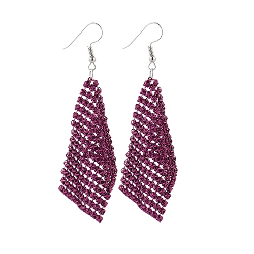 Каканы длинные серьги висячие серьги для женщин кисточкой Богемия Стиль Мода Бижутерия Лидер продаж No. A501 - Окраска металла: purple