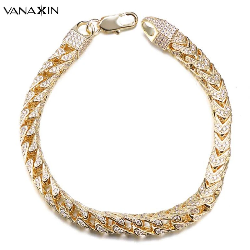 Vanaxin Mens Bracelet Hiphop Iced Out 