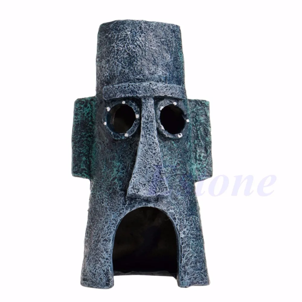 

Home Fish Tank Aquarium Ornament Decorations Mini For SpongeBob Squidward House Style Pineapple Cartoon House Escape Hole